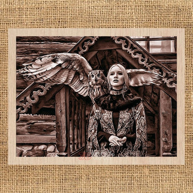 WOMAN AND OWL laser-ready file 3DWave.us
